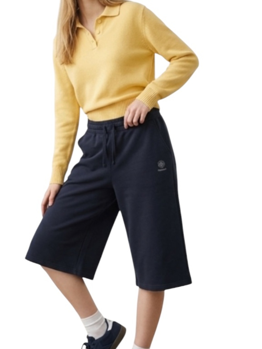 Wide  crop pants cotton french Terry  Reebok like new